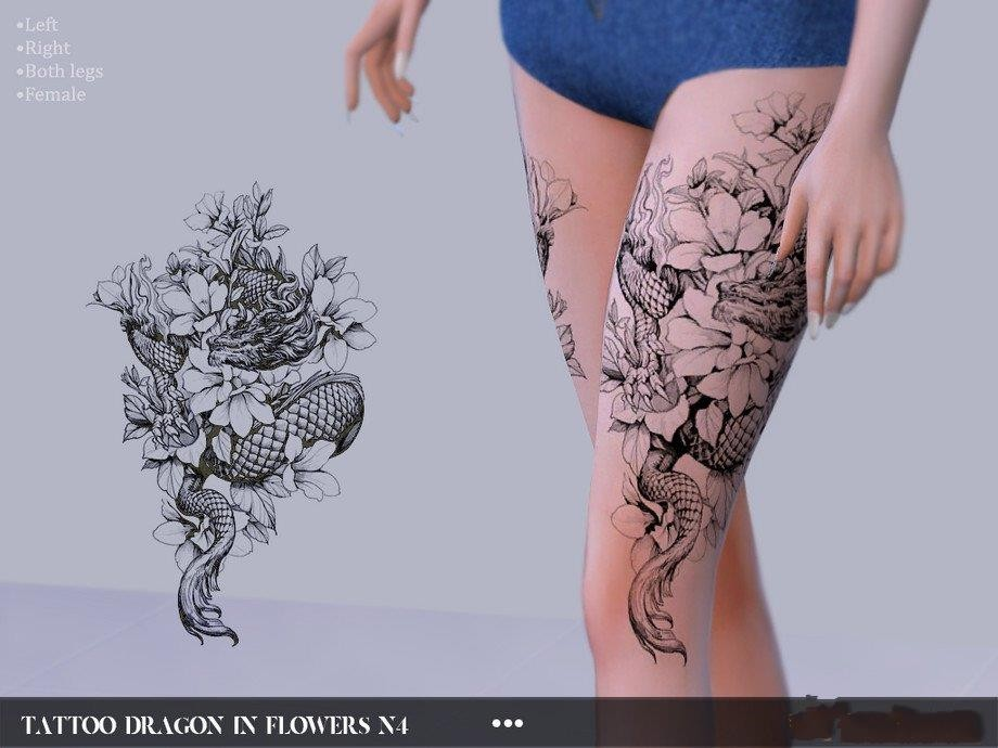 《模拟人生4》龙与花纹身MOD-我爱模组网-GTA5MOD下载资源网