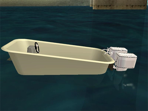 [GTA:圣安地列斯MOD]浴缸小艇MOD-我爱模组网-GTA5MOD下载资源网